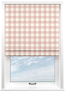 Gingham, Rosies Pink - Roman Blind